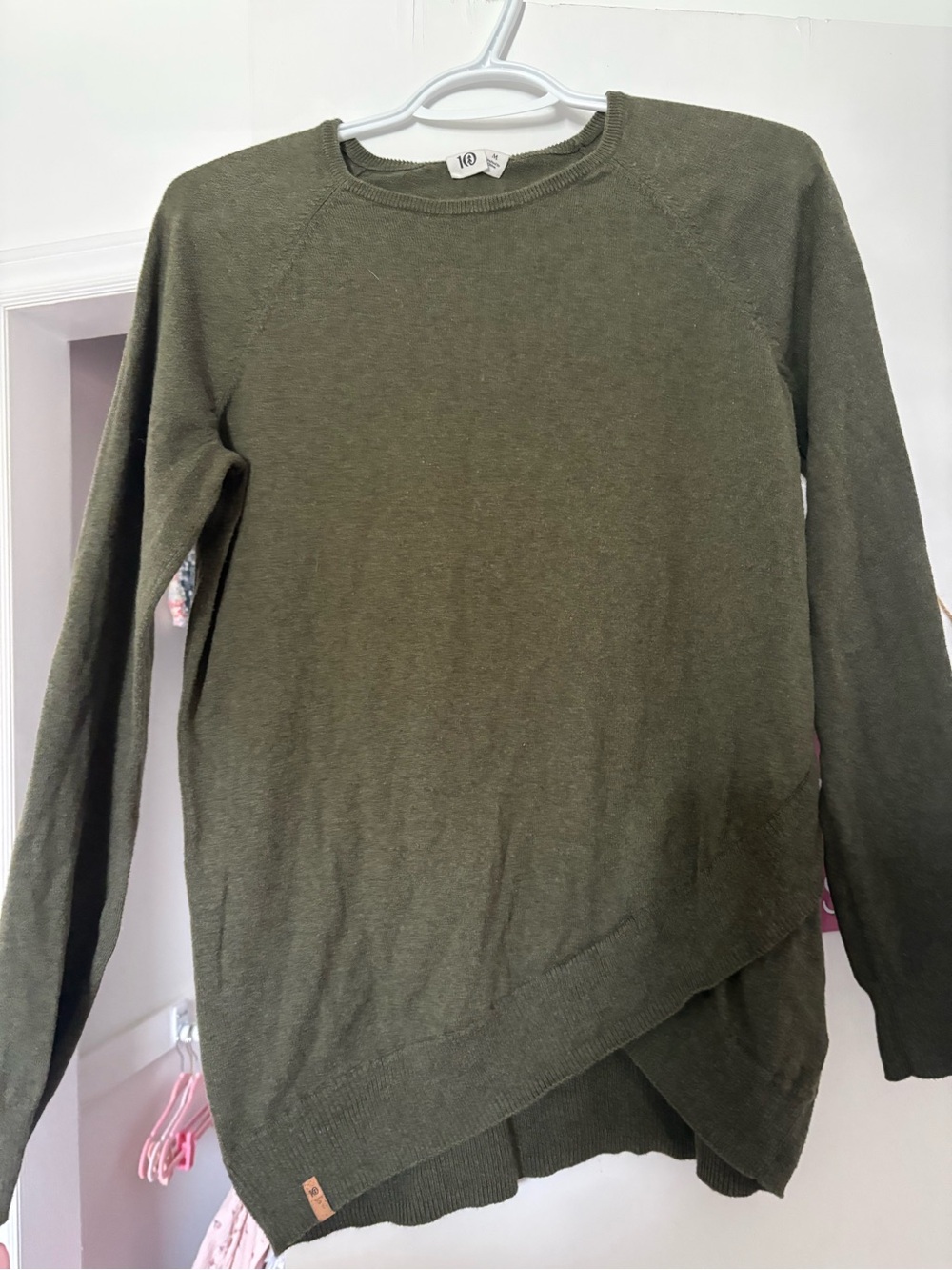 Olive Green Lightweight Crewneck Sweater